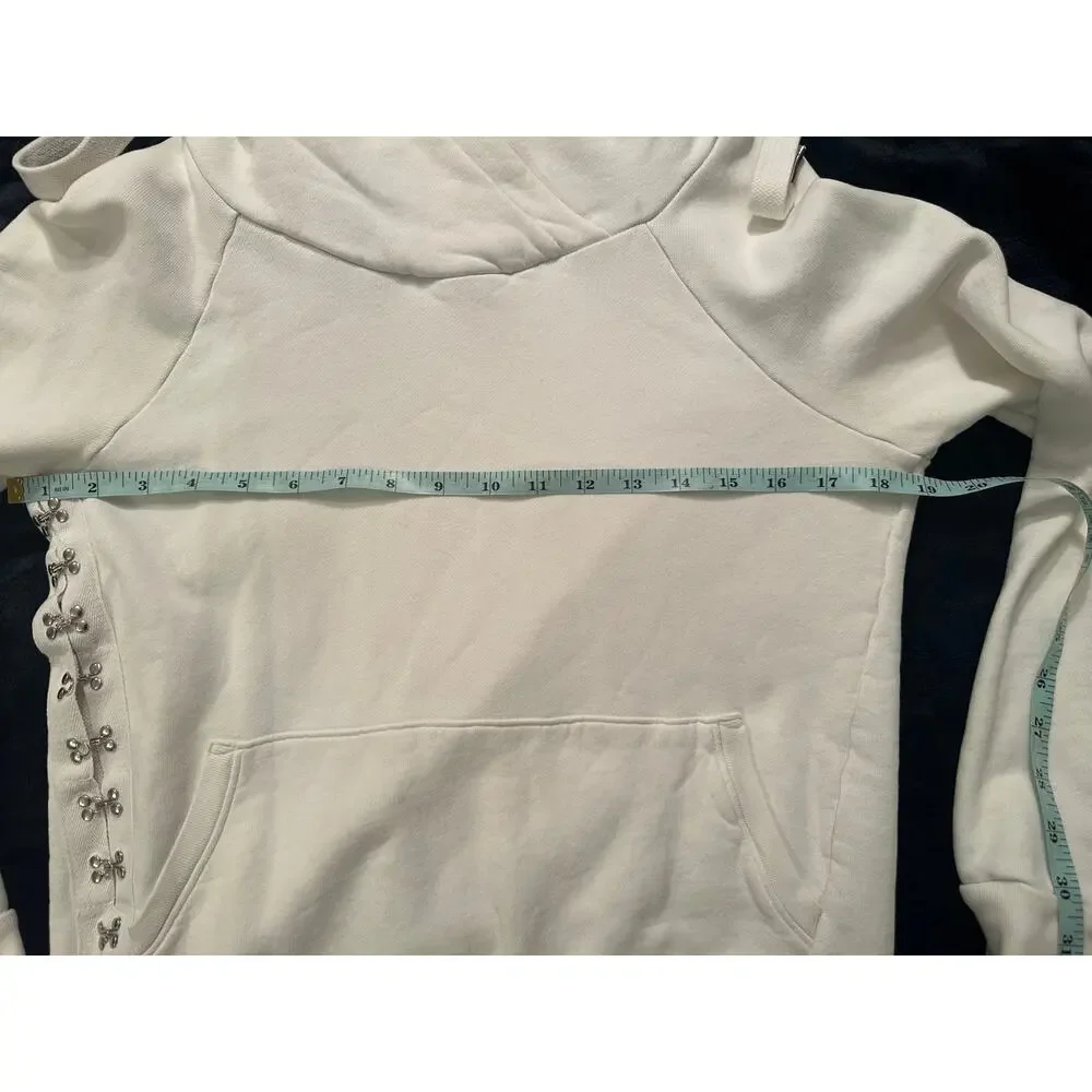 NSF MILDRED HOOK-AND-EYE HOODIE SWEATSHIRT ASYMMETRIC METAL HARDWARE